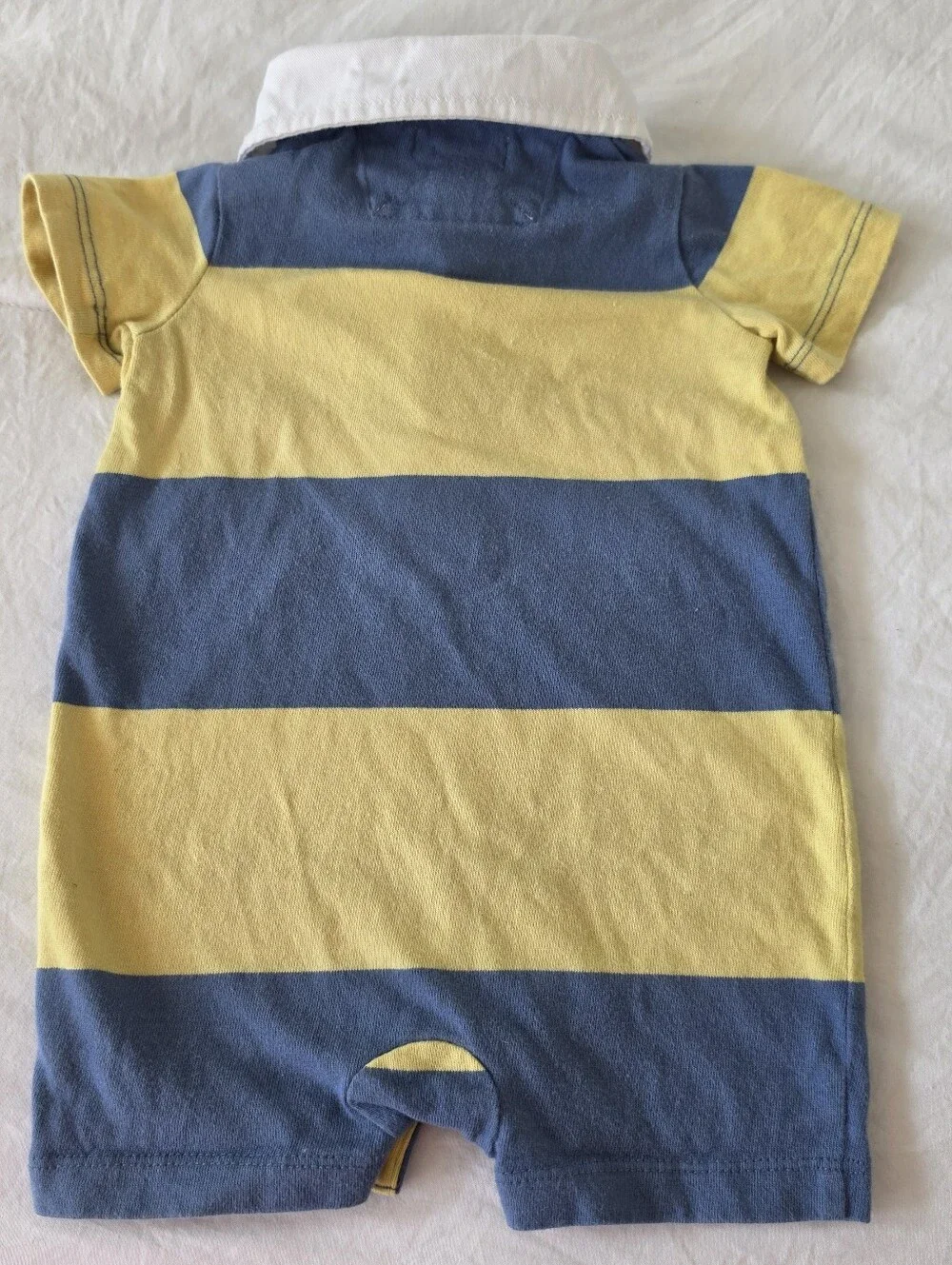 Ralph Lauren Baby Boy Striped Rugby Romper Shortall Size 6 months